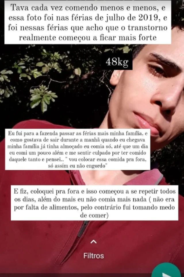 Relato de Zé Carlos no Instagram Relato de Zé Carlos no Instagram