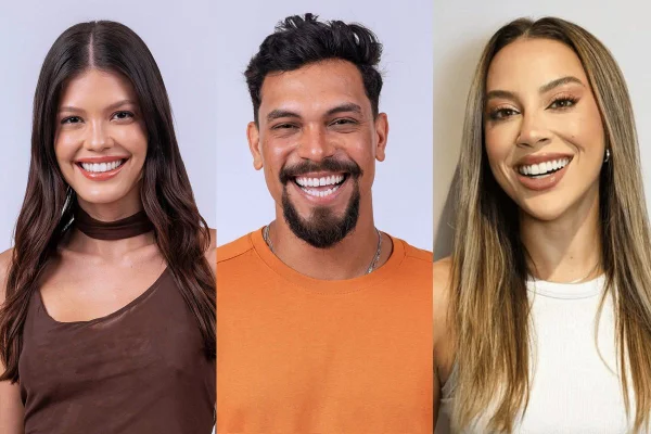 Montagem com fotos de Vitória Strada, Renata e Vinícius - Metrópoles
