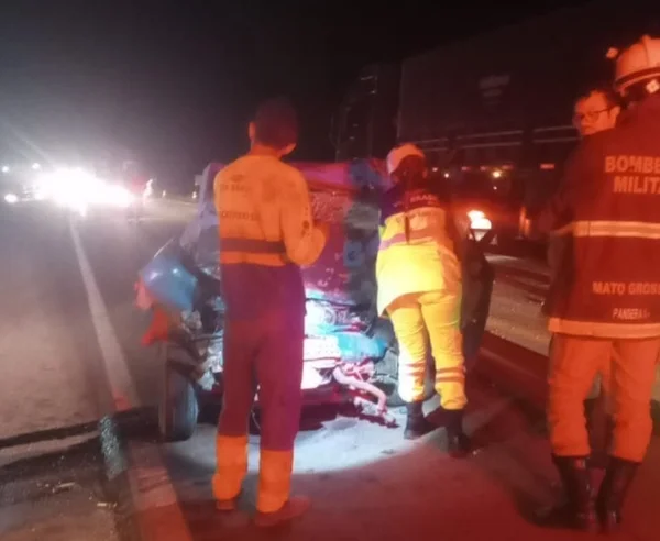 Imagem colorida do Corpo de Bombeiros resgatando a vítima - Metrópoles