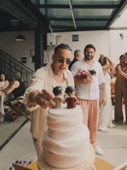 Daniel Garcia, a Gloria Groove, e seu marido Pedro Lopes