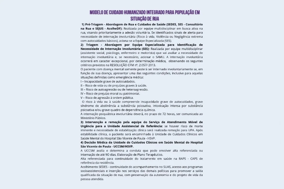 Informações sobre a internação involuntária humanizada Informações sobre a internação involuntária humanizada
