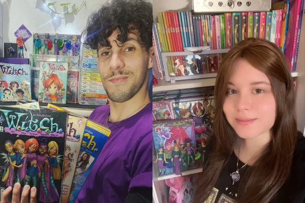 André e Lori, fãs das revistas W.I.T.C.H., em montagem colorida - Metrópoles
