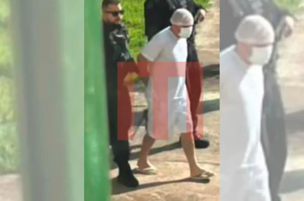 preso sendo escoltado chefão do Comboio do Cão vai ao hospital
