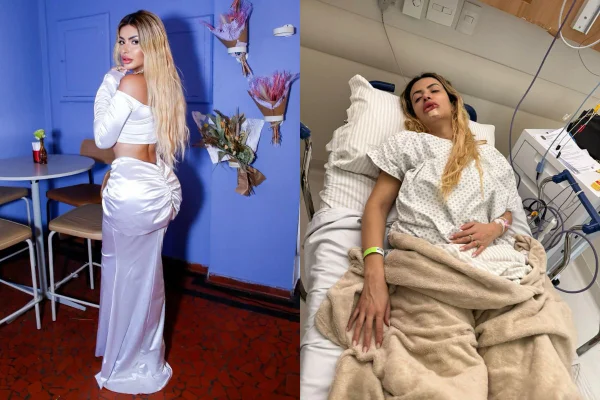 Imagem colorida mostra a modelo Janaina Prazeres no hospítal - Metrópoles