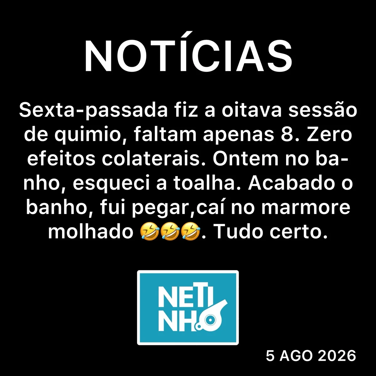 Em tratamento contra o câncer, Netinho relata acidente doméstico Em tratamento contra o câncer, Netinho relata acidente doméstico