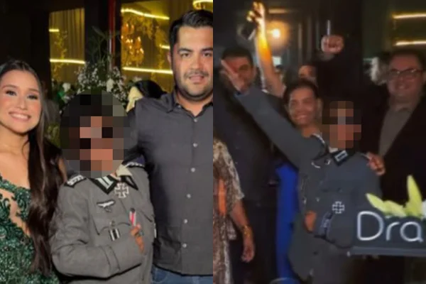 Imagem colorida, Garoto de 13 anos usa traje nazista em baile de formatura das irmãs - Metrópoles