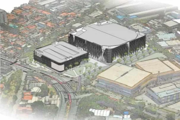 Projeto arquitetônico que mostra dois prédios na zona norte de São Paulo