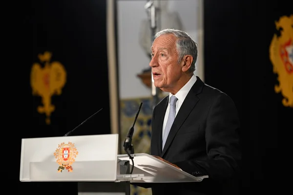 Imagem colorida mostra o presidente de Portugal Marcelo Rebelo de Sousa