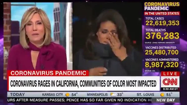 Repórter da CNN chora ao reportar mortes por Covid-19
