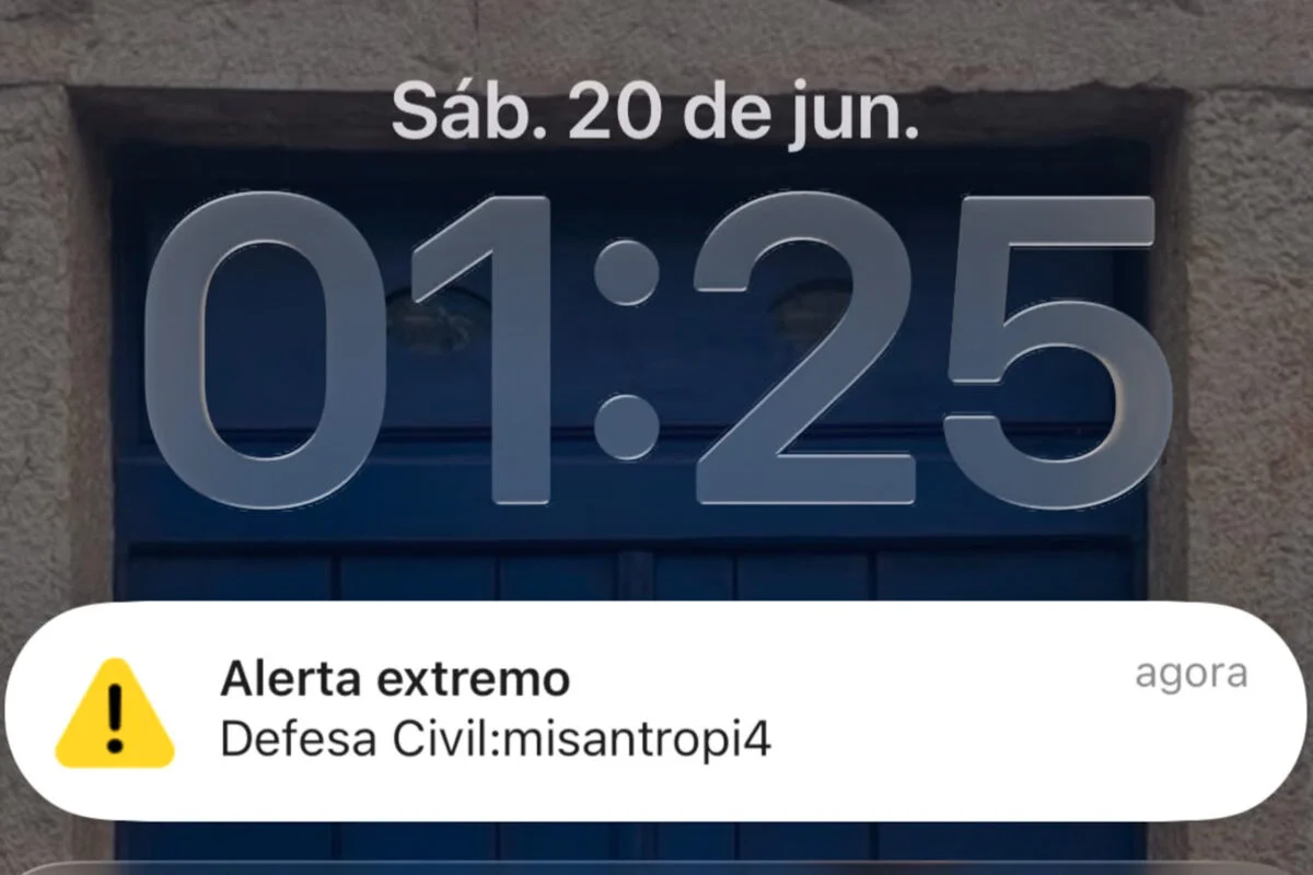 Imagem ilustrativa sobre Misantropia? Alerta extremo falso em Curitiba assusta celulares e mobiliza Defesa Civil e Anatel