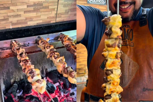 montagem de receita de coração de galinha com massa folhada