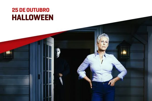 Jamie Lee Curtis e Nick Castle voltam aos papéis de Laurie Strode e Michael Myers nesta sequência ambientada 40 anos depois do clássico Halloween (1978), dirigido por John Carpenter Jamie Lee Curtis e Nick Castle voltam aos papéis de Laurie Strode e Michael Myers nesta sequência ambientada 40 anos depois do clássico Halloween (1978), dirigido por John Carpenter