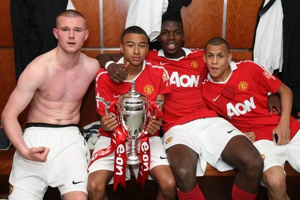 Ryan Tunnicliffe, Jesse Lingard, Paul Pogba e Ravel Morrison