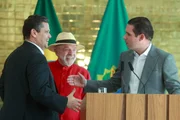 Os presidentes da República, Luiz Inácio Lula da Silva (PT), do Senado, Davi Alcolumbre (União-AP), e da Câmara, Hugo Motta (Republicanos-PB), durante pronunciamento no Palácio da Alvorada Os presidentes da República, Luiz Inácio Lula da Silva (PT), do Senado, Davi Alcolumbre (União-AP), e da Câmara, Hugo Motta (Republicanos-PB), durante pronunciamento no Palácio da Alvorada