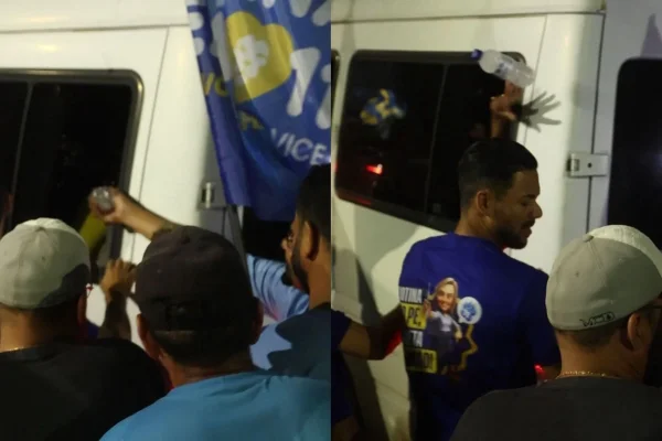 Treta: apoiador de Cappelli joga garrafa d’água em eleitor de Celina