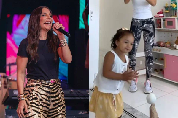 Montagem com fotos coloridas de Liz e Ivete - Metrópoles