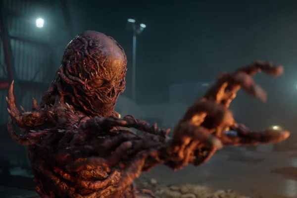 Vecna de Stranger Things atacando com as mãos estendidas