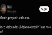 Rico Melquiades foi zoado pelos usuários do Instagram