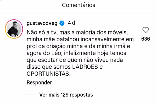 Comentário - Foto: Instagram