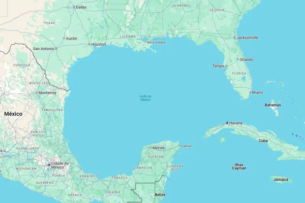 Imagem colorida do Golfo do México
