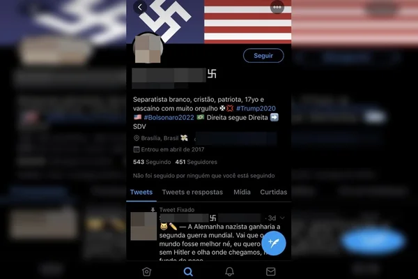 Jovem do DF defende Hitler e faz comentários racistas nas redes