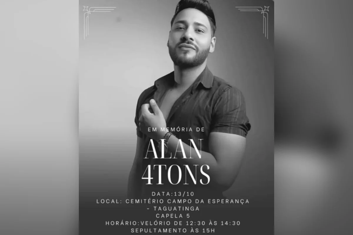 Cartaz do velório de Alan Tons Cartaz do velório de Alan Tons