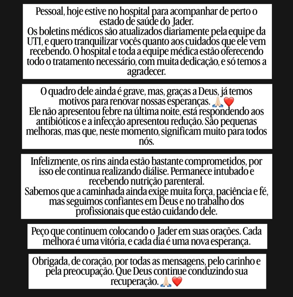 Irmã de Deolane Bezerra atualiza quadro de segurança: "Nova esperança" Irmã de Deolane Bezerra atualiza quadro de segurança: "Nova esperança"
