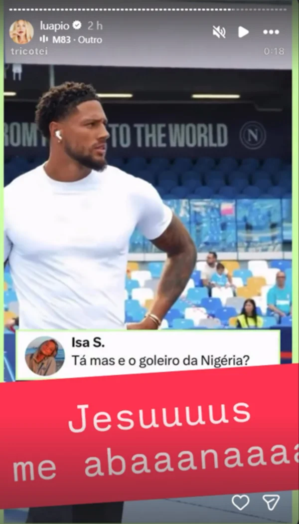 A cantada de Luana Piovani no goleiro da Nigéria - destaque galeria A cantada de Luana Piovani no goleiro da Nigéria - destaque galeria