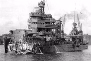 Foto antiga do USS New Orleans (CA-32), um dos navios da 2ª Guerra Mundial, também encontrado na expedição de Guadalcanal
