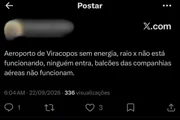 Reclamação de passageiros sobre a falha de energia no Aeroporto de Viracopos na manhã desta terça (22/9) Reclamação de passageiros sobre a falha de energia no Aeroporto de Viracopos na manhã desta terça (22/9)