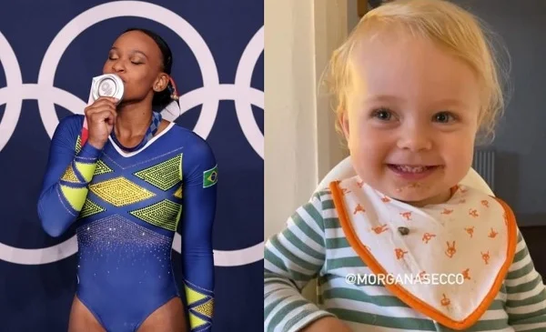 Rebeca Andrade se emociona com homenagem fofíssima da bebê Alice
