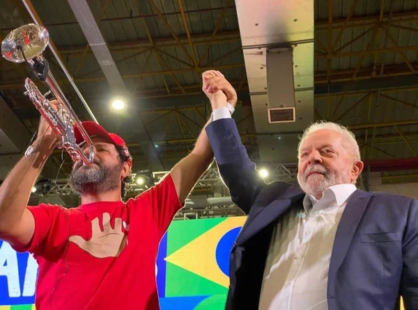 Fabiano com Lula, em SP