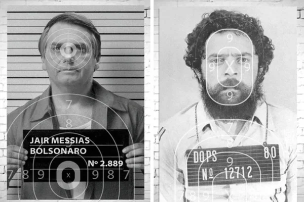 Alvos com fotos de Lula e Bolsonaro