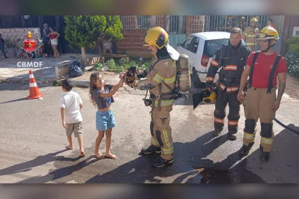 Cachorro é resgatado de incêndio em casa na manhã de Natal