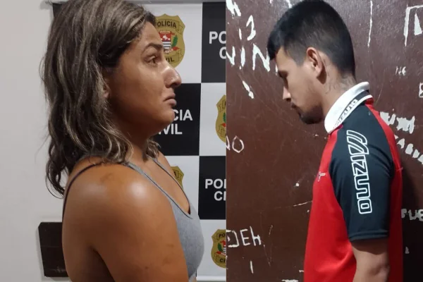 Montagem com duas fotos coloridas. Na esquerda, mulher de cabelo claro, bronzeada, com semblantes choroso, de lado. Também com o corpo de lado, a direita, homem branco, sem barba e cabelo curto, trajando camisa tipo polo vermelha, com gola branca e mangas azuis - Metrópoles