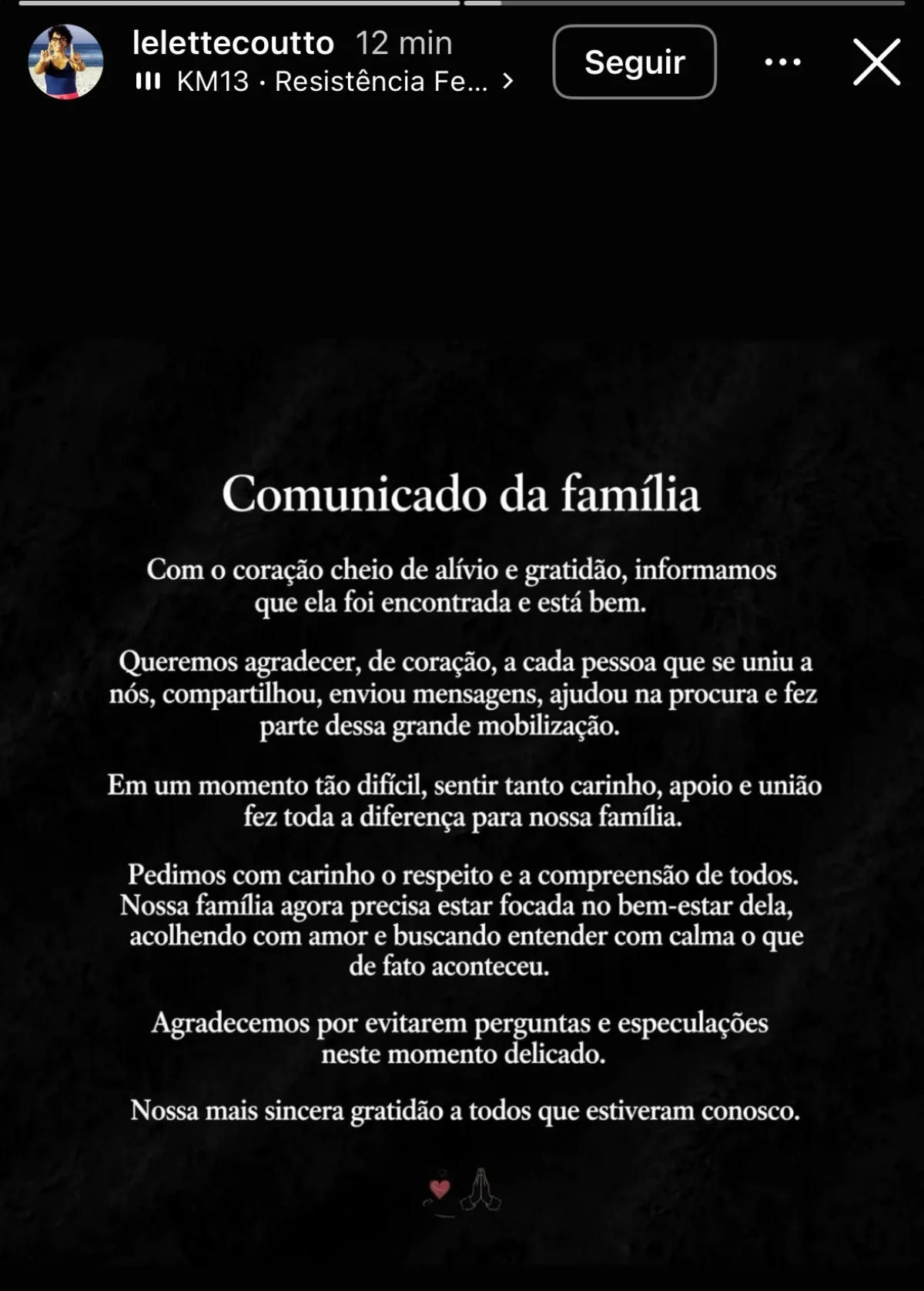 Família de Dandara Couto revela que modelo foi encontrada Família de Dandara Couto revela que modelo foi encontrada