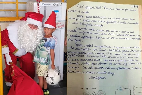Menino pede geladeira a Papai Noel para que iogurte não estrague