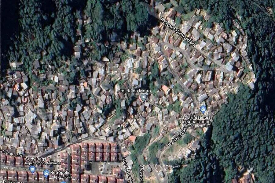 Vista aérea do Morro da Oficina, em Petrópolis, antes do temporal dessa terça-feira (15/2) Vista aérea do Morro da Oficina, em Petrópolis, antes do temporal dessa terça-feira (15/2)