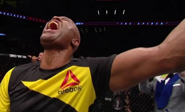 Anderson Silva grita após vitória