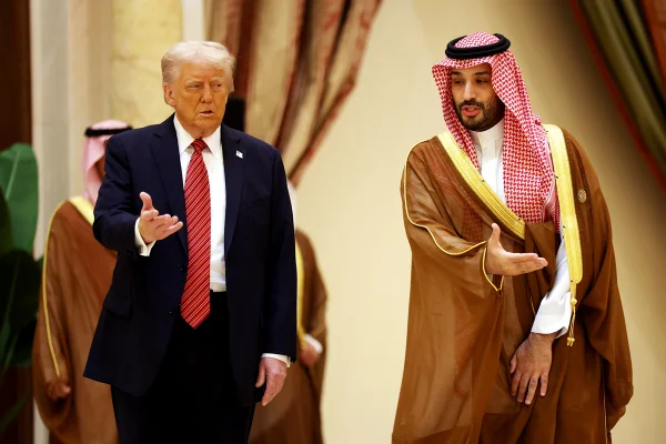 Imagem colorida, Presidente Donald Trump ao lado de Mohammed Bin- Metrópoles