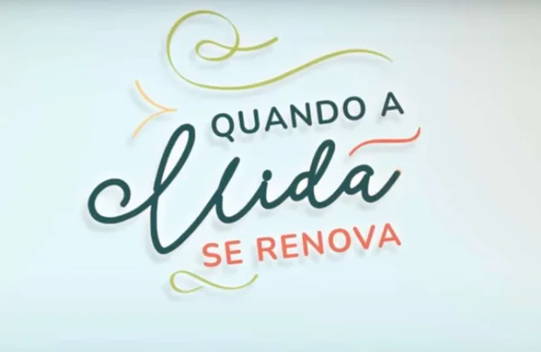 Na imagem há um fundo verde claro e a seguinte frase: "Quando a vida se renova" - Metrópoles