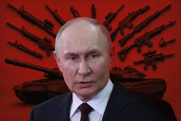 Imagem de arte colorida de Vladimir Putin - Metrópoles