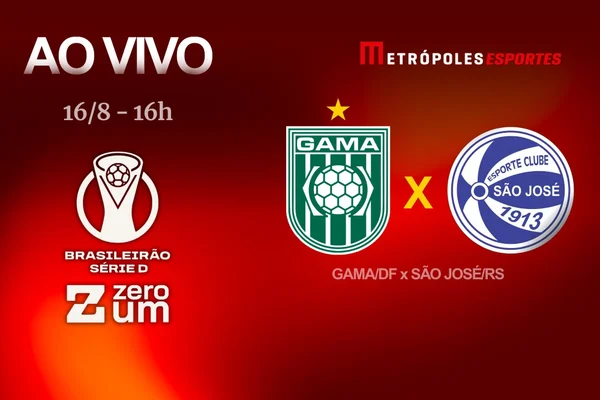 Série D ZeroUm: Metrópoles transmite Gama-DF x São José-RS ao vivo