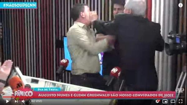 Vídeo: Augusto Nunes dá tapa em Glenn durante entrevista ao vivo