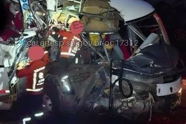 Bombeitos sobem ferragens de ônibus em acostamentoe de rodovia - Metrópoles
