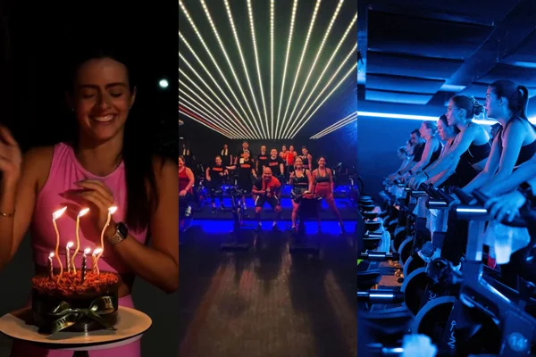 montagem colorida fotos de comemorações em academia