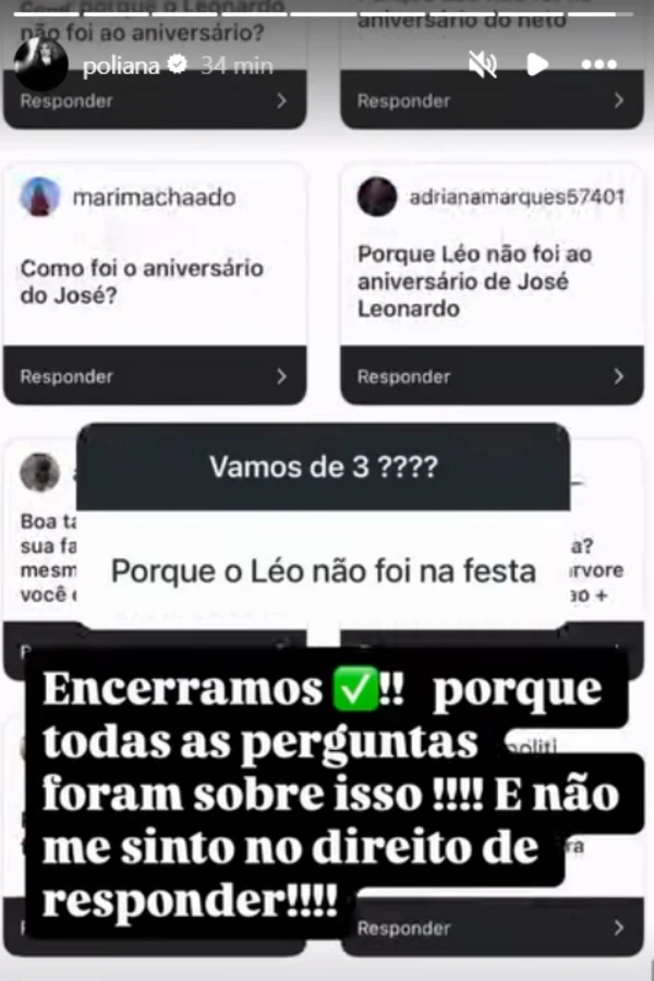 Poliana Rocha interrompe perguntas após questionamentos sobre Leonardo - destaque galeria Poliana Rocha interrompe perguntas após questionamentos sobre Leonardo - destaque galeria