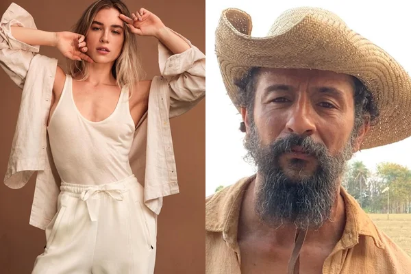 Montagem com fotos de Marcela Fetter e Irandhir Santos