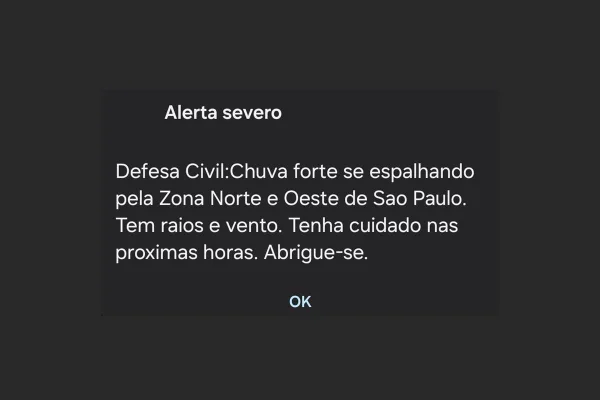 Alerta da Defesa Civil - Metrópoles