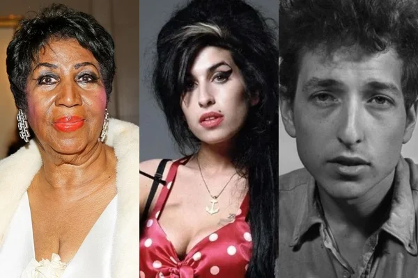 Aretha Franklin, Amy Winehouse, Bob Dylan